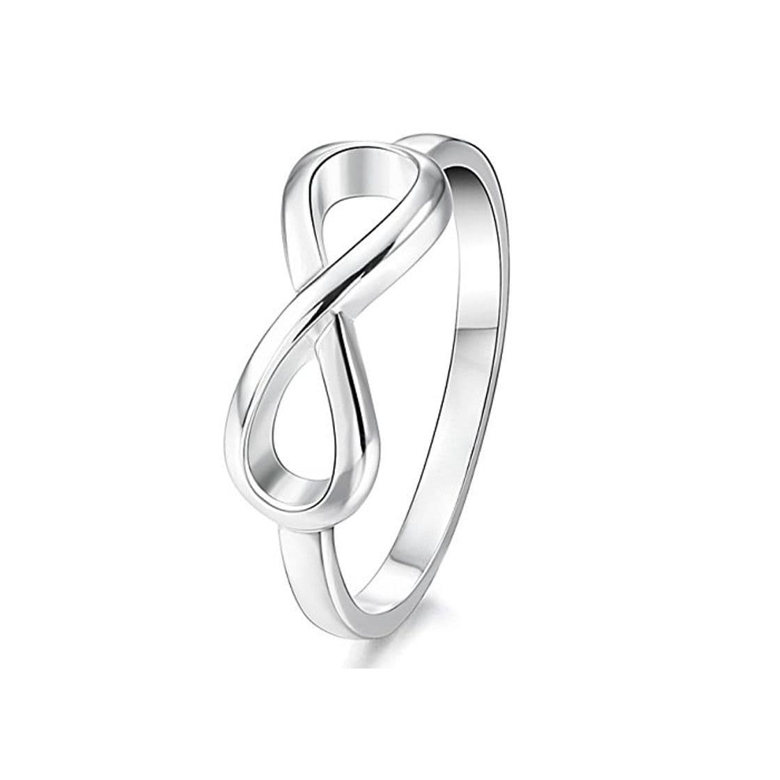 Product MunkiMix 925 Plata Banda Venda Anillo Ring El Tono De Plata Infinito Infinity Símbolo Alianzas Boda Talla Tamaño 20 Mujer