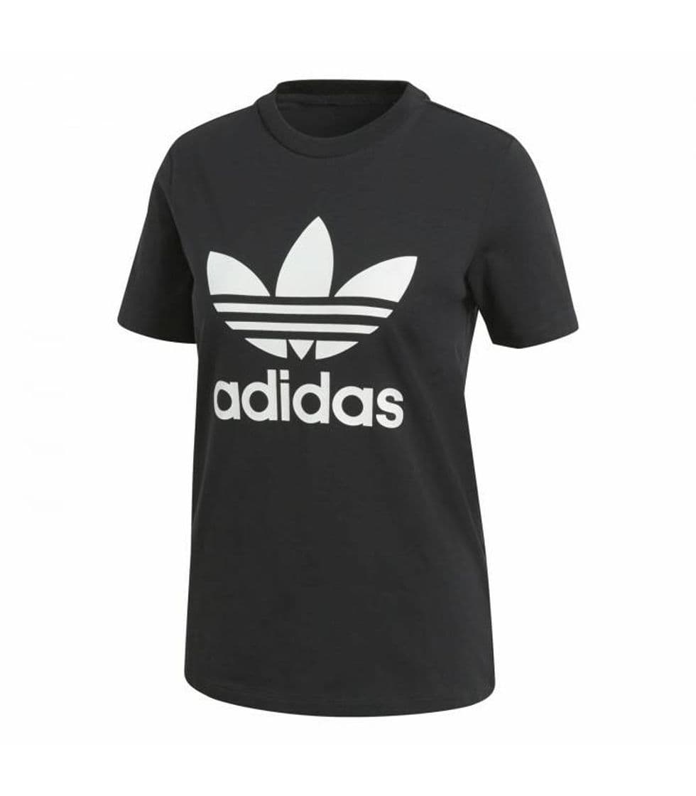 Fashion adidas Trefoil tee Camiseta de Manga Corta, Mujer, Negro