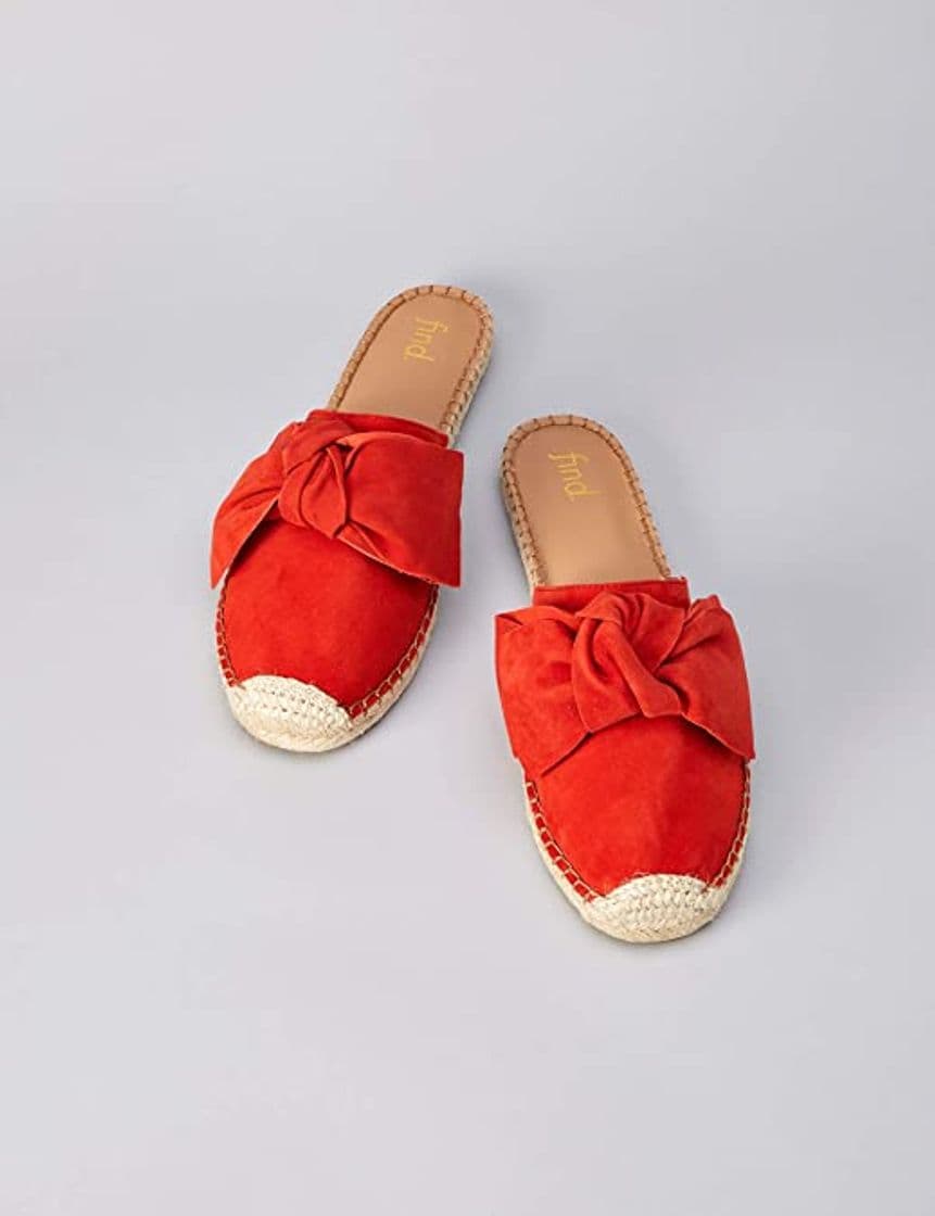 Moda find. Bow Mule Leather Espadrille Sandalias Punta Cerrada