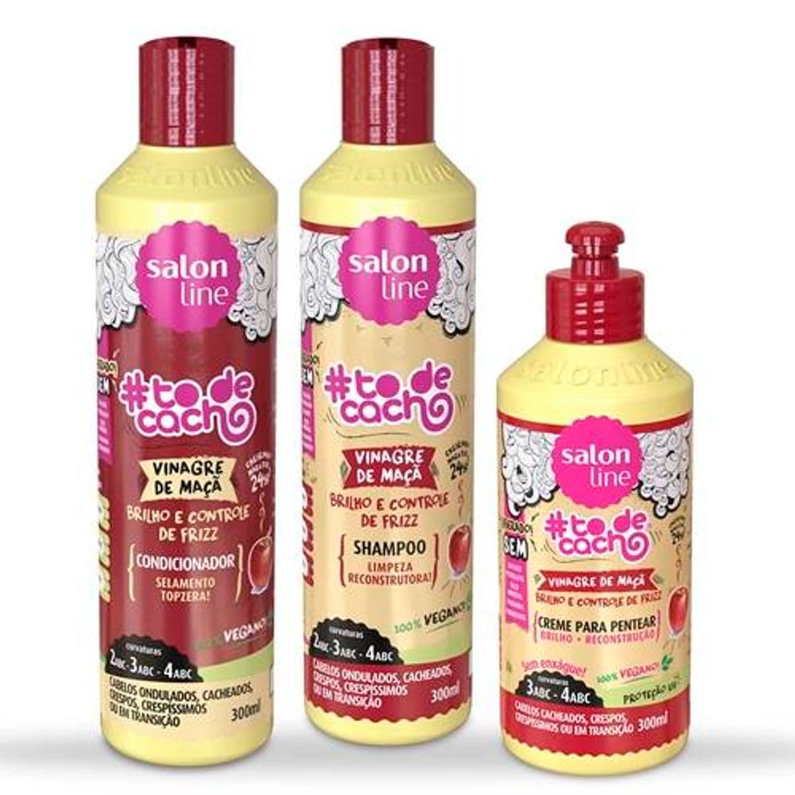 Moda Kit Shampoo, Condicionador e Creme para Pentear Vinagre de .