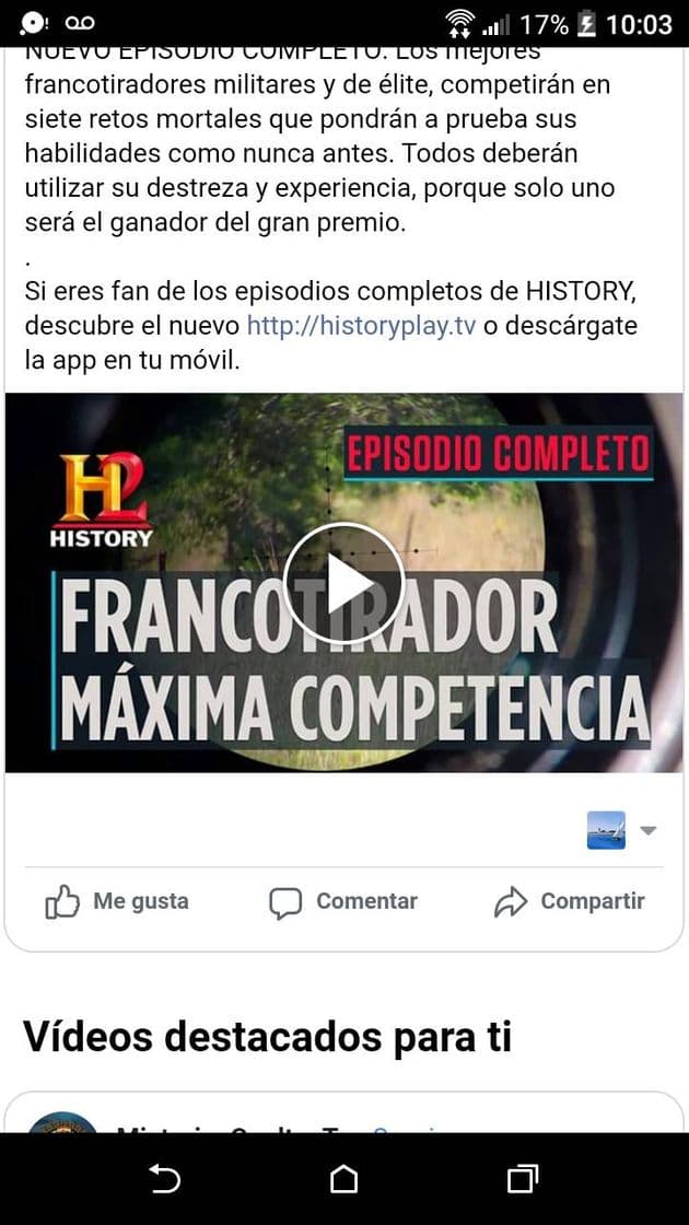 Serie History Channel. Franco tirador competencia.