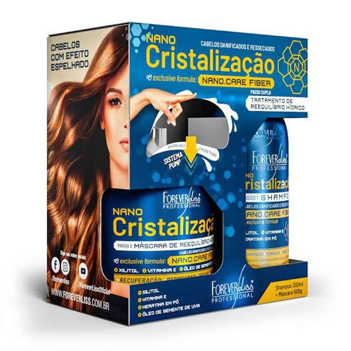 Fashion Nano Cristalização Capilar, Kit Shampoo e Máscara - Forever Liss ...