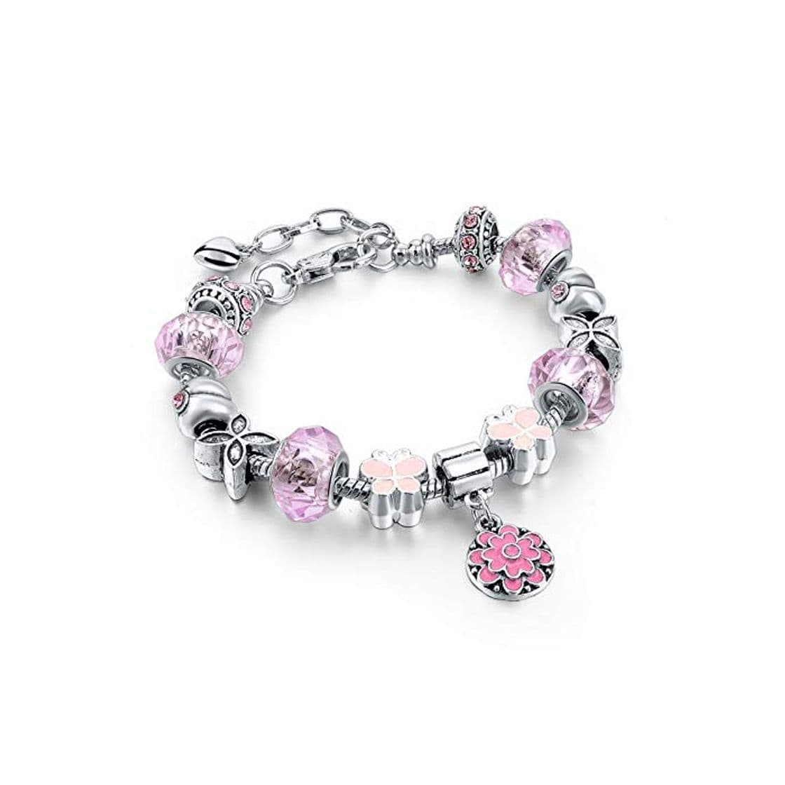 Moda Genrics Pulseras De Cadena De Serpiente para Las Mujeres Rosa Cristal Encantos Oro Pulseras De Plata Pulseira