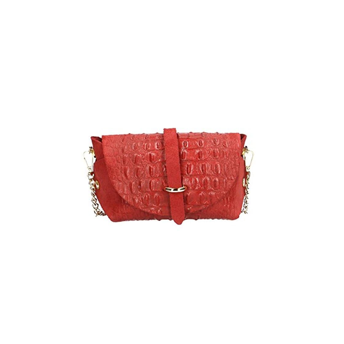 Moda Chicca Borse - 10031, Shoppers y bolsos de hombro Mujer, Rosso, 18x11x8