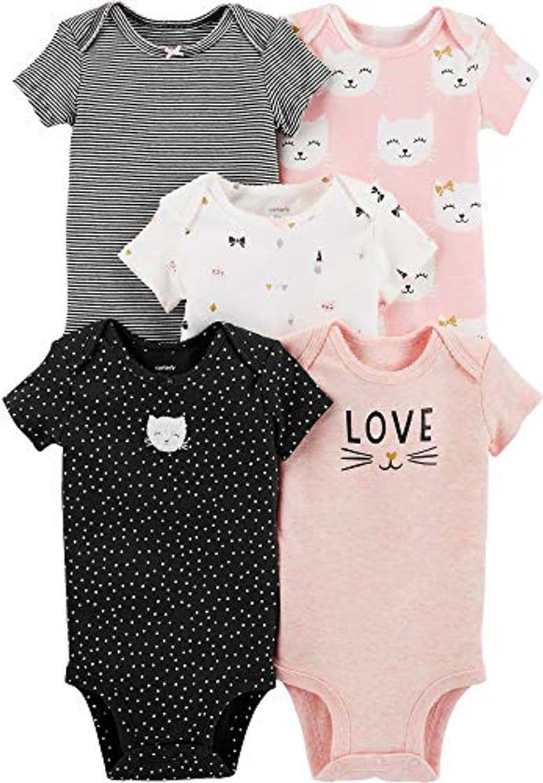 Moda Carter's Baby Girls 5-Pack Original Short Sleeve Bodysuits