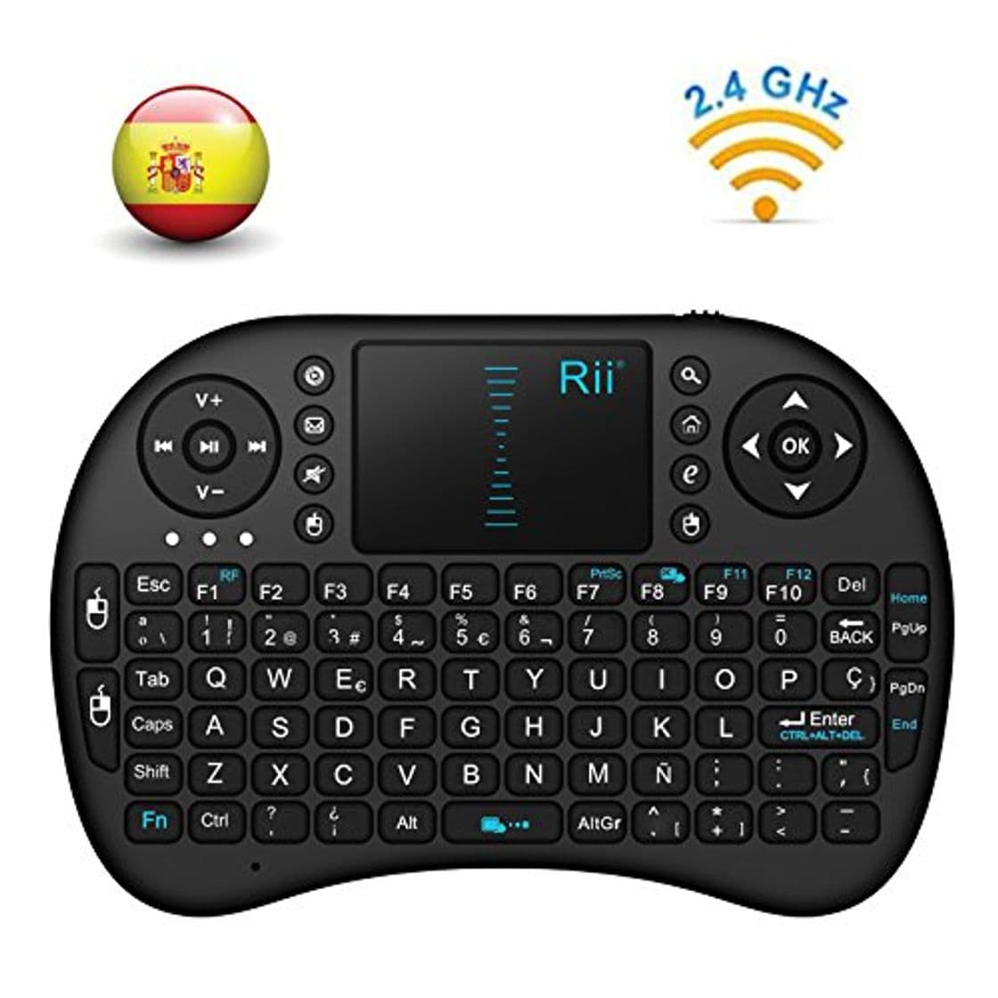 Producto Rii Mini i8 - Teclado ergonómico con touchpad