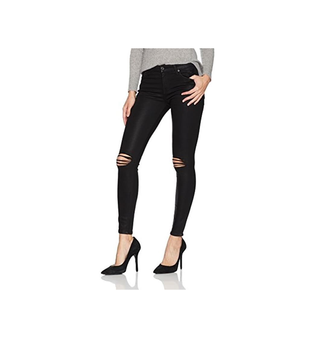 Moda 7 For All Mankind Women's Ankle Skinny Jean with Destroy in Black