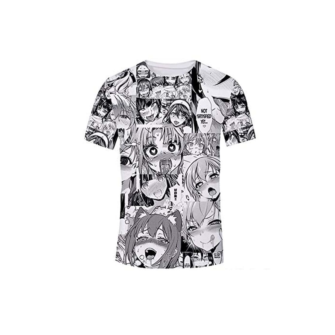 Fashion Ahegao Anime Camiseta Unisex Casual Gráficos Difusa Hip