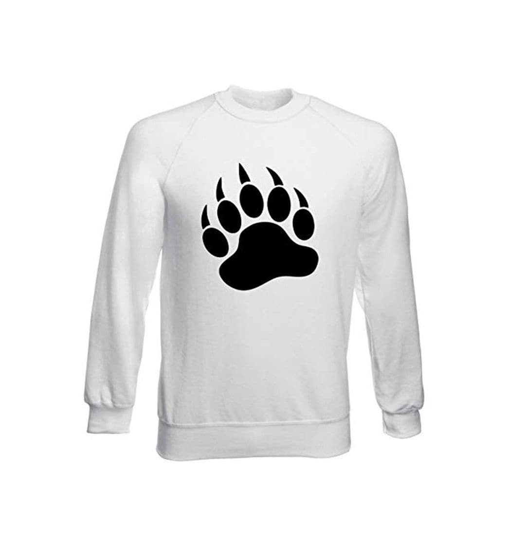 Fashion Sudadera por Hombre Blanco TR0020 Bear Paw LBGT Gay Pride Rainbow Bear Scene