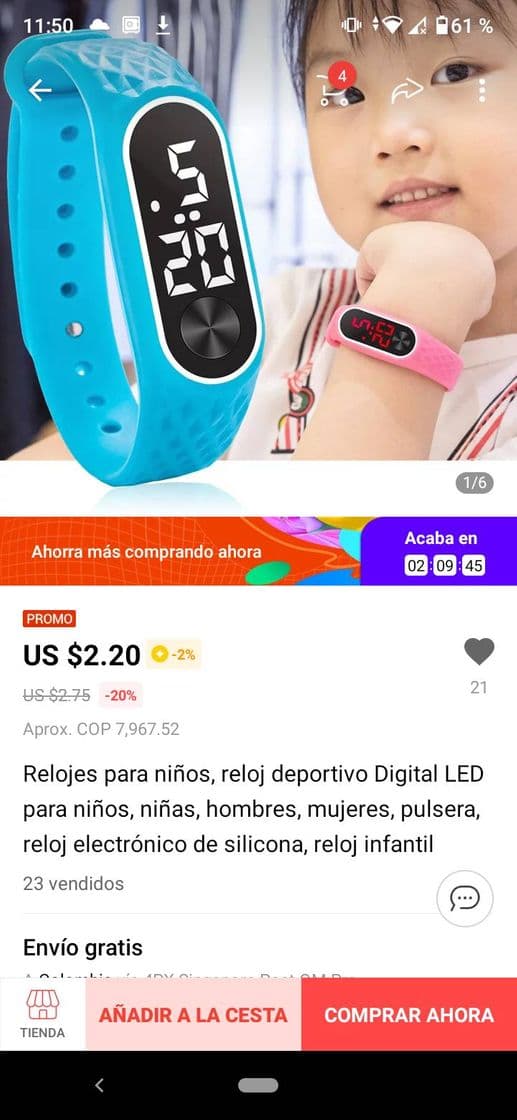 Moda Reloj digital para niños