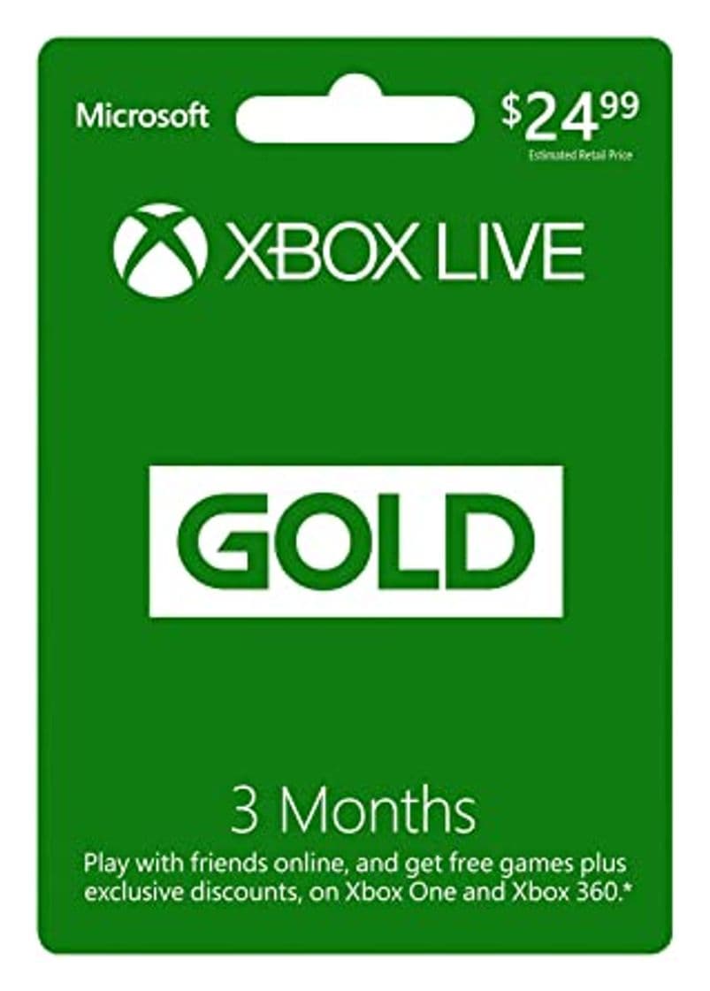 Producto Microsoft Xbox Live 3 Month Gold Card