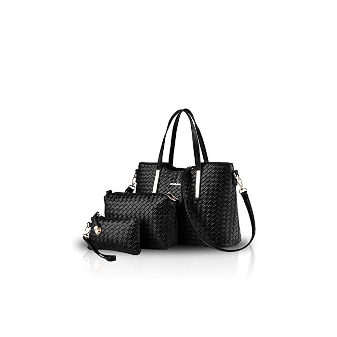 Fashion NICOLE&DORIS Bolsos de Mano para Mujer Bolsos 3 Piezas Bolsa Bolsos de Hombro para Damas Totes Bolsos Bandolera Crossbody Negro