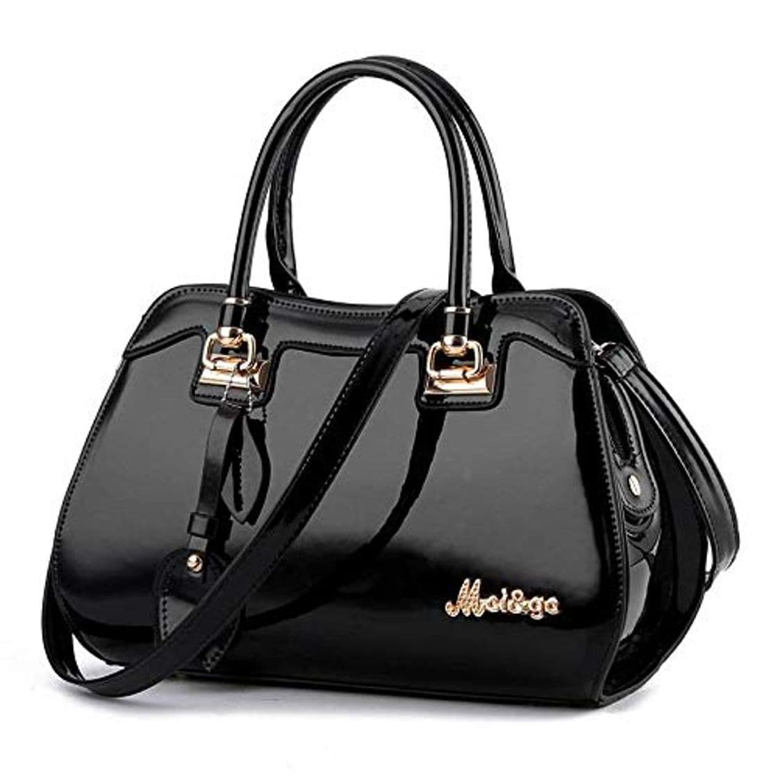 Fashion Katylen Bolso de Cuero Brillante Bandolera Moda Mediana Edad Madre Oblicua Gran