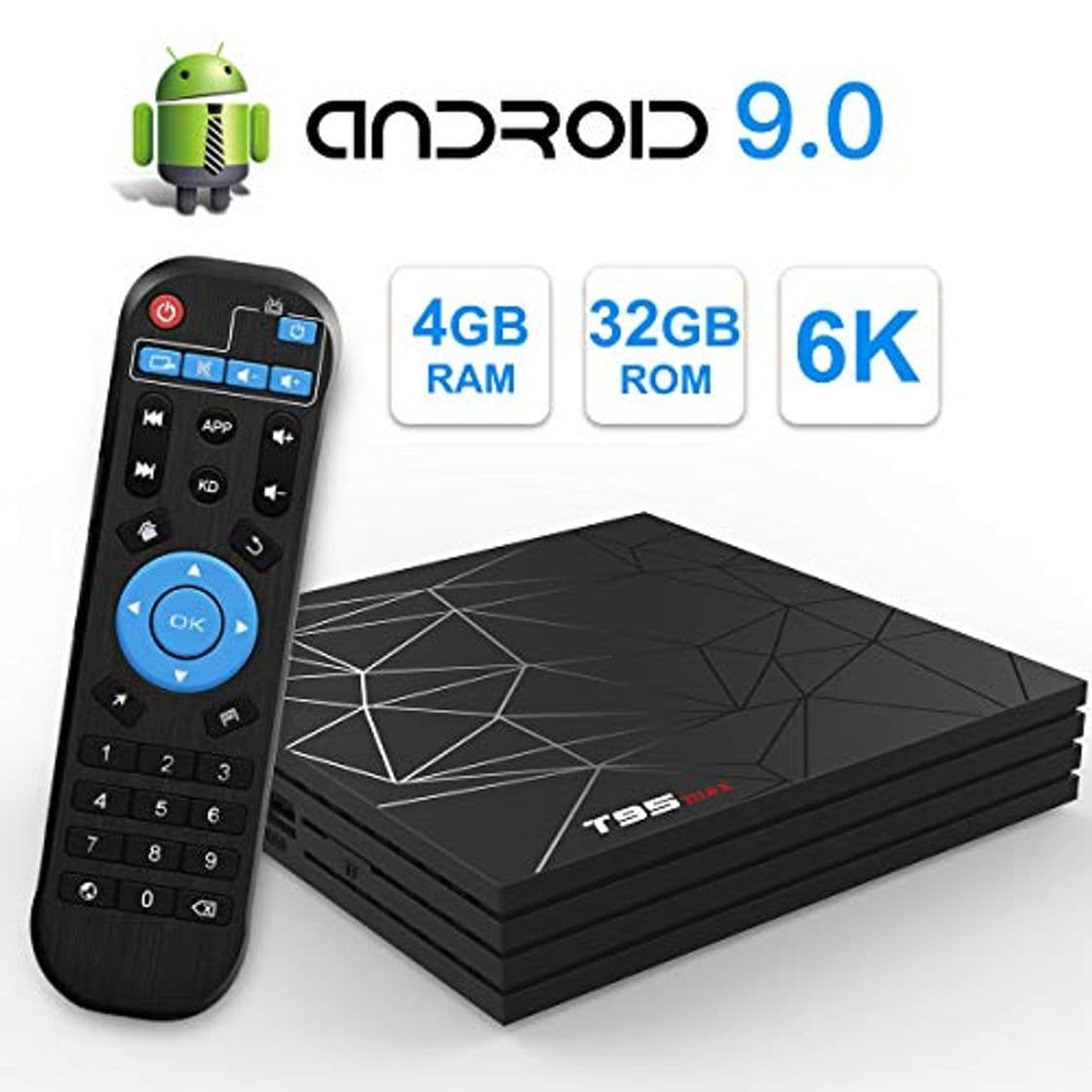 Electronic Android TV Box，T95 MAX Android 9.0 TV Box 4GB RAM/32GB ROM H6