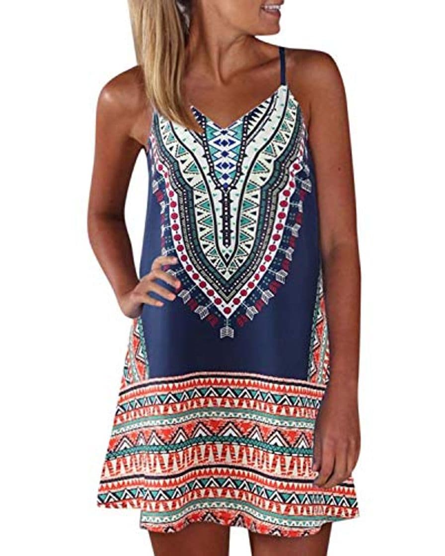 Fashion ZANZEA Chaleco sin Mangas para Mujer Mini Vestido Cuello en V Strappy