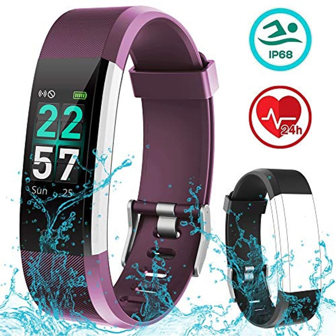 Product Rayfit Pulsera Actividad Inteligente Reloj Deportivo Impermeable Fitness Tracker Monitor de Ritmo Cardíaco Podómetro Contador de Calorías Pasos Monitor de Sueño Pulsómetros para Niños Mujeres Hombres