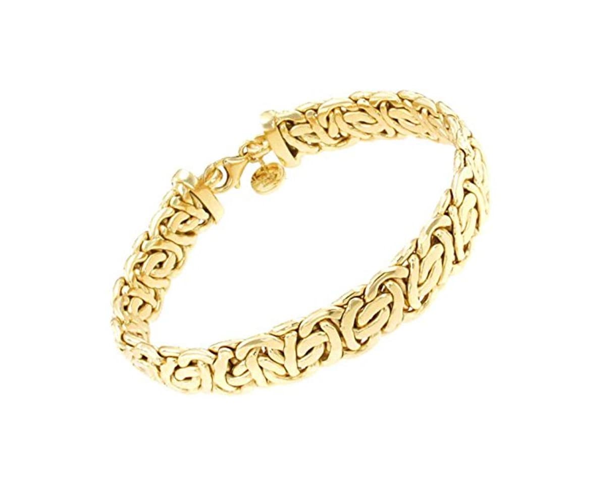 Fashion Pulsera Cadena Bizantino oval 18k oro doublé 13 mm 23 cm joyeria desde la fábrica italiana tendenze regalo mujer y hombre