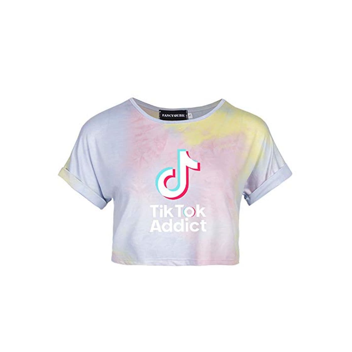 Fashion Camiseta de manga corta TIK-Tok Tie-Dye para mujer