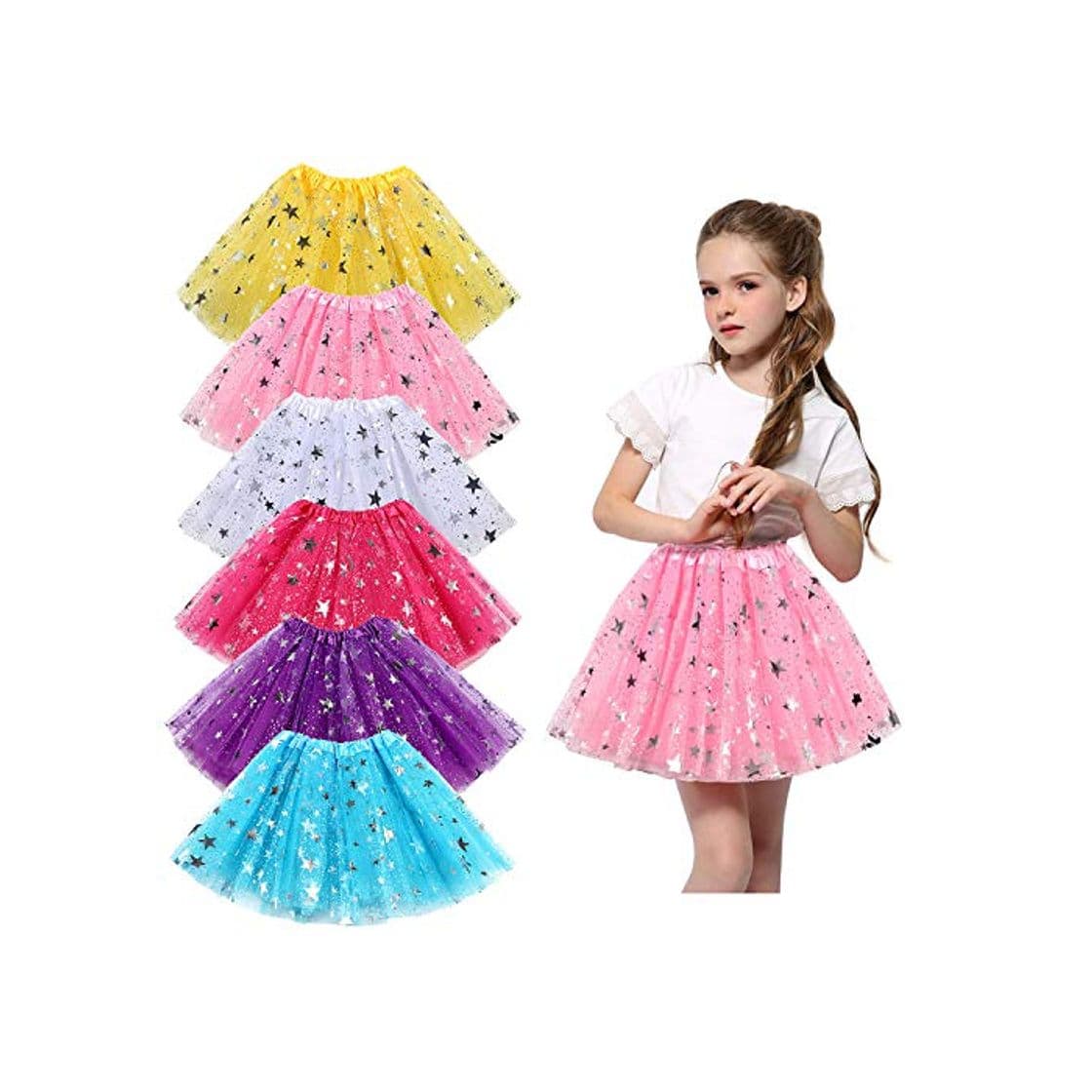 Fashion Tacobear 6Piezas Tutu Niña Rojo Rosa Negro Blanco Amarillo Falda Tutu Tutu