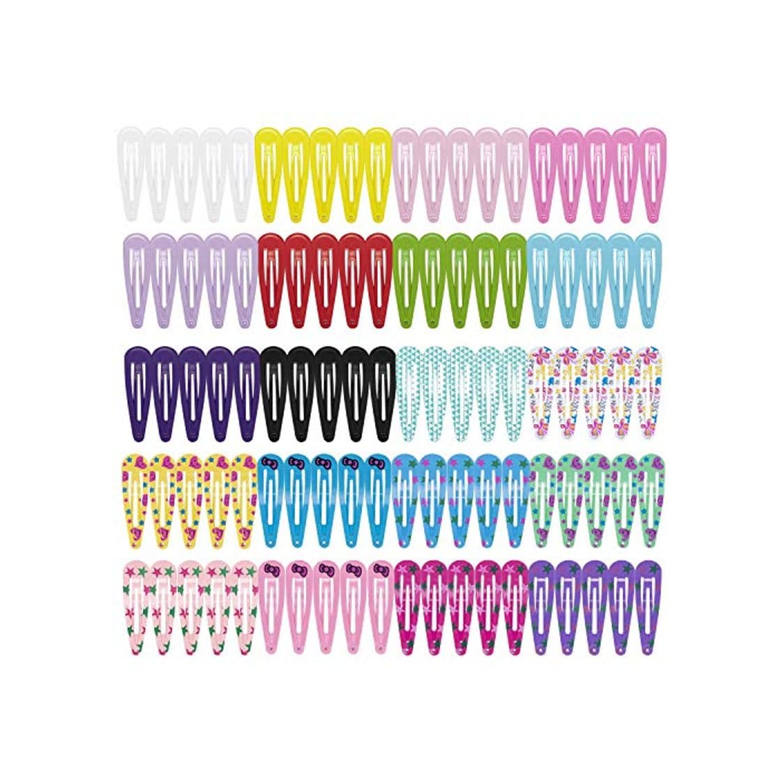 Product HBF Pack De 100 Piezas Pinza De Pelo Bebe Niñas Horquillas De Pelo Infantiles 20 Colores Clips Para El Pelo