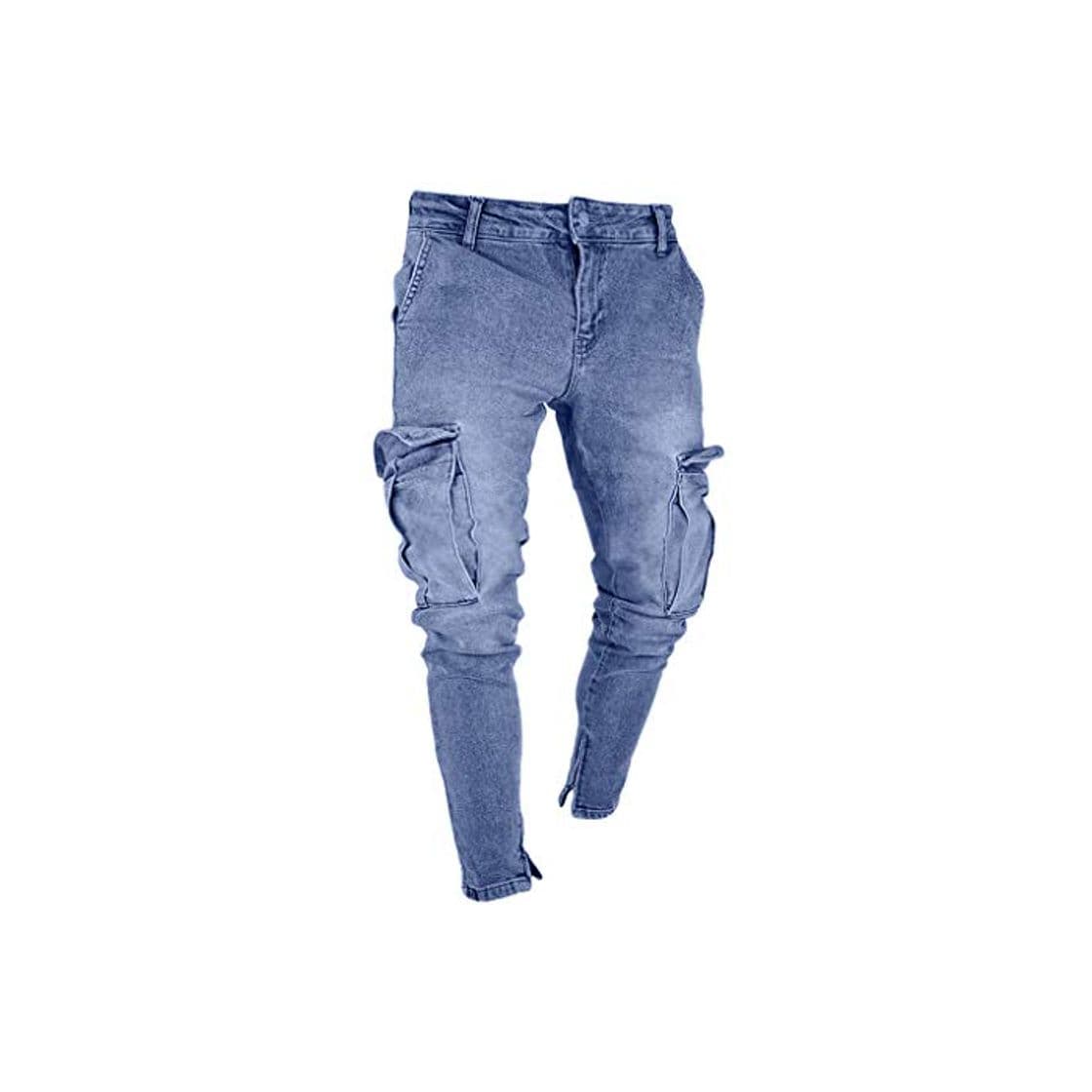 Fashion LANSKIRT_Pantalones de Deporte Hombre Multibolsillos Jeans de Mezclilla de Bolsillo con Cremallera de Moda para Hombres Pantalones de Chandal Ropa de Otoño Invierno