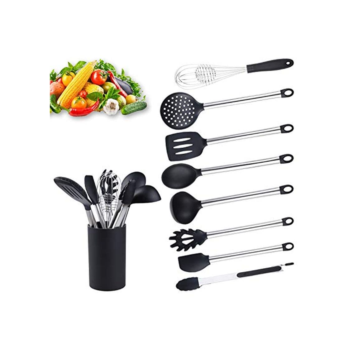 Producto Utensilios Cocina de Silicona 9 Piezas - Espátula Ranurada