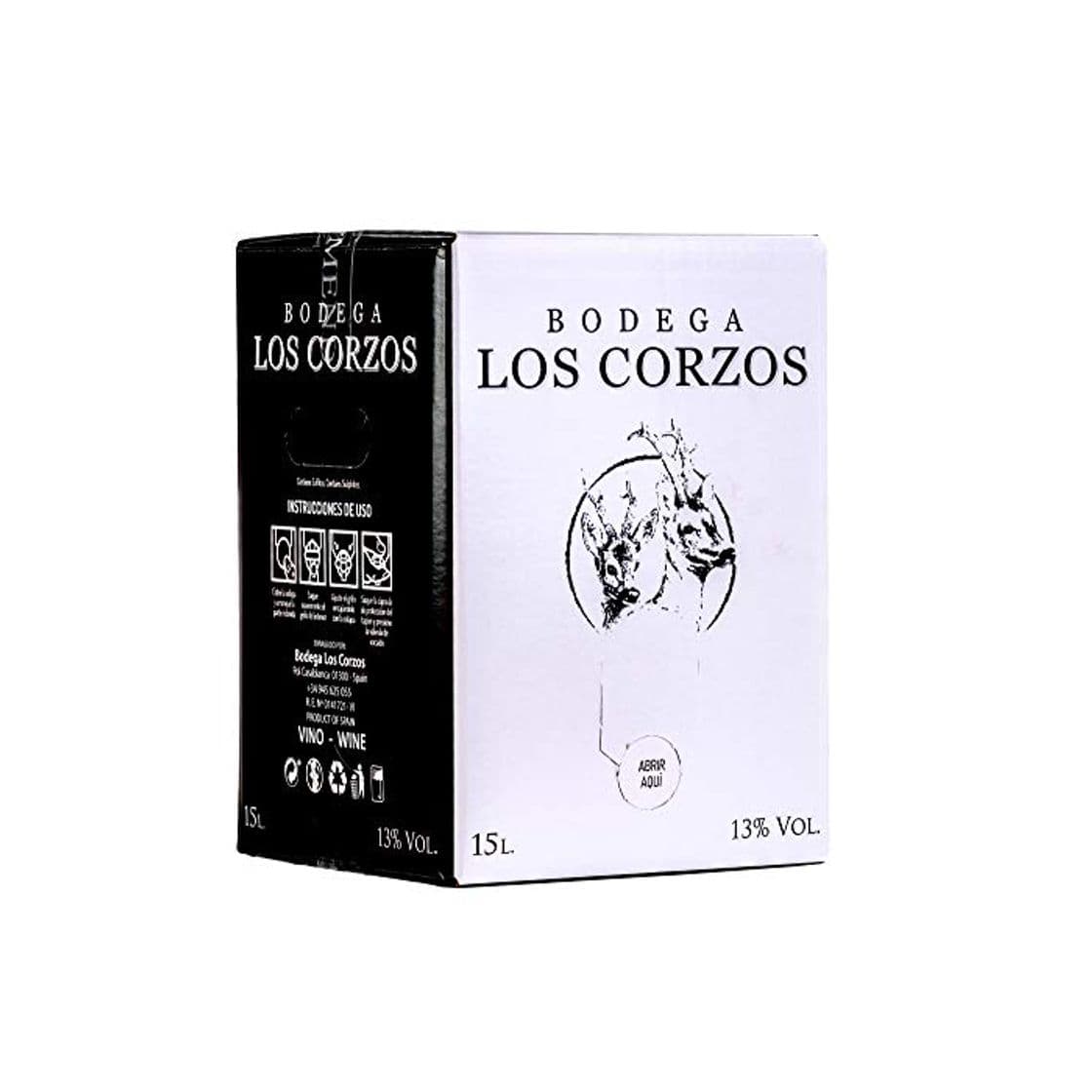 Producto Bag in Box 15L Vino Tinto Recomendado caja de vino tinto con grifo mucha calidad uvas seleccionadas vinos tintos Bodega Los Corzos