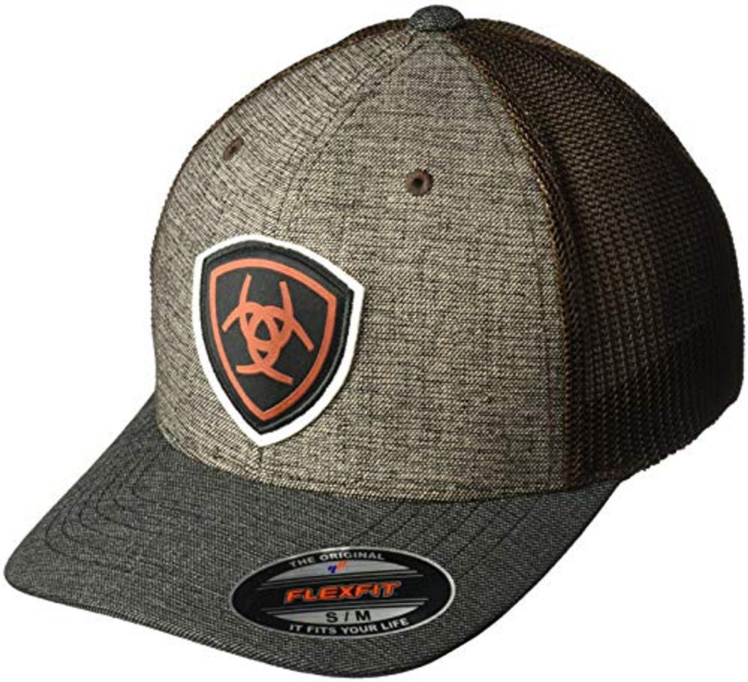 Fashion Ariat Men's Earth Center Shield Mesh Flex Cap, Brown, Large