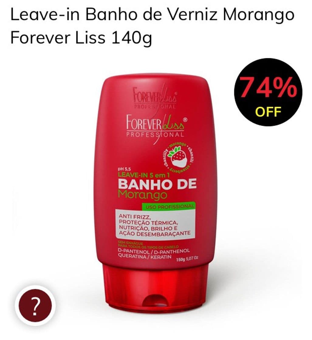 Moda Banho de Verniz Morango Leave In 140g - Forever Liss - Forever Liss