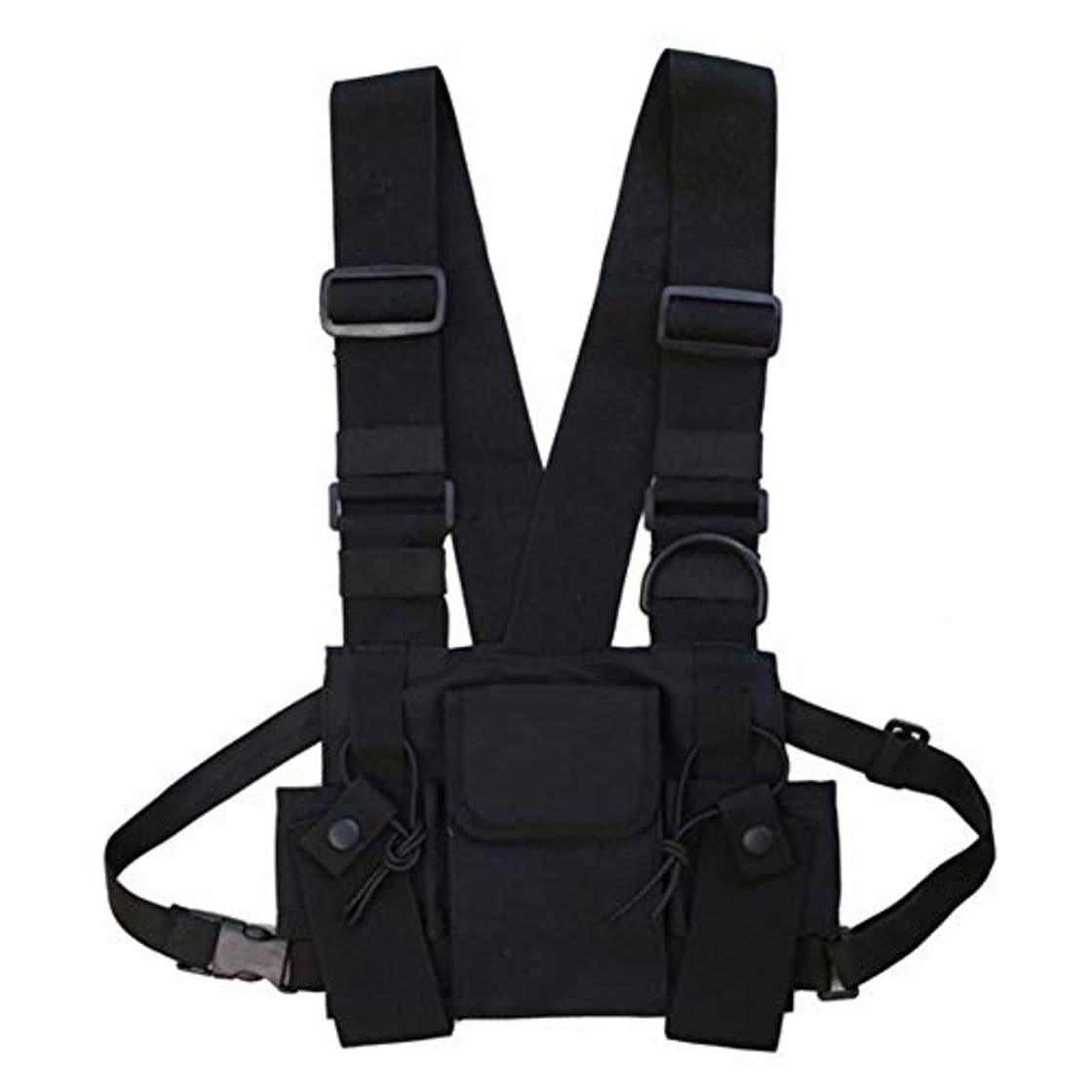 Moda Balight Men Women Chest Rig Bag Chaleco multibolsillos Hip Hop Streetwear Funcional Tactical Harness Rig Chest Rig Pack Ajustable Riñonera Práctico