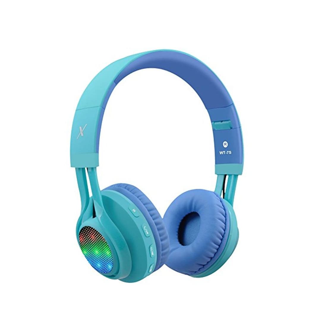 Producto Auriculares Riwbox WT 7S inalámbricos con Bluetooth, luz LED, Plegables, con micrófono