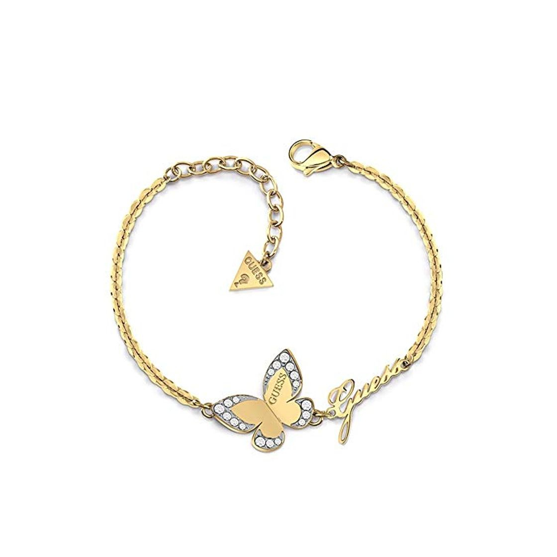 Product Pulsera Guess Love Butterfly acero inoxidable quirúrgico logo chapada oro UBB78050