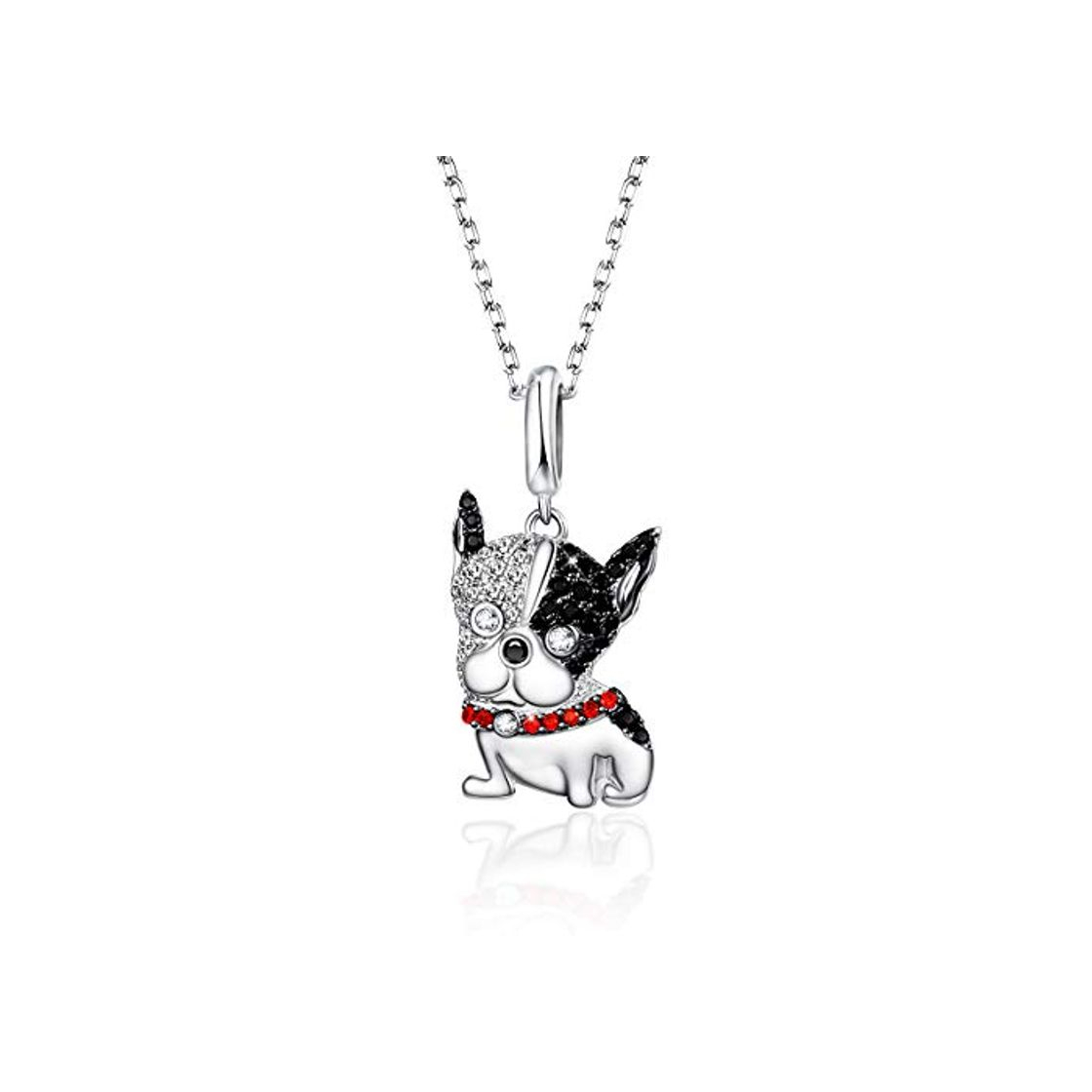 Product CRYSLOVE Regalo de navidad Perros Collares para mujer Lindo Bulldog Perros Colgante