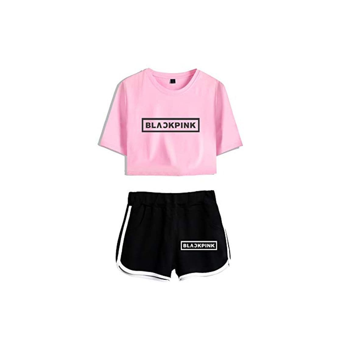 Producto Blackpink KPOP Ropa JISOO Lisa Rose Jennie Camiseta Set Expuestos Pantalones Cortos