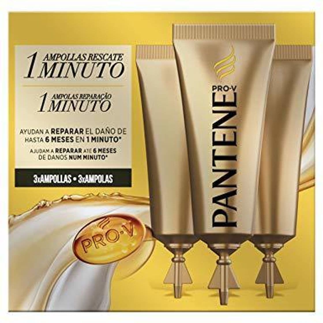 Belleza Pantene ProV Pack de 3 Superalimento 1 Minuto Ampolla