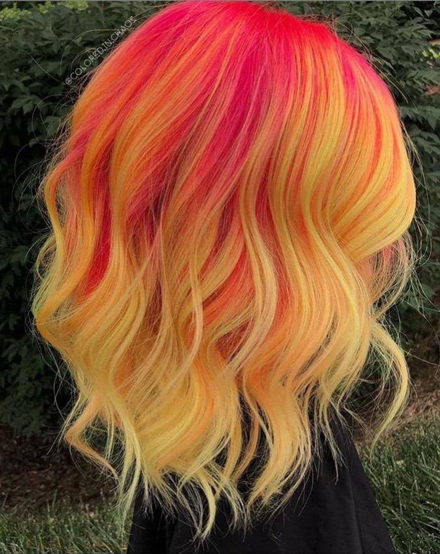 Fashion Pink Yellow hair