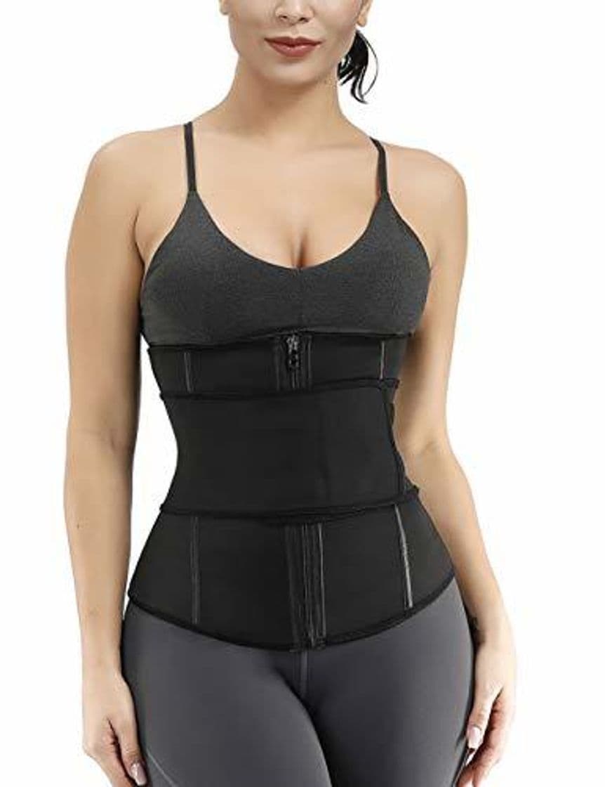 Product FeelinGirl Mujer Corsé Underbust Entrenador de Cintura Faja Reductora Huesos Plásticos Tirantes