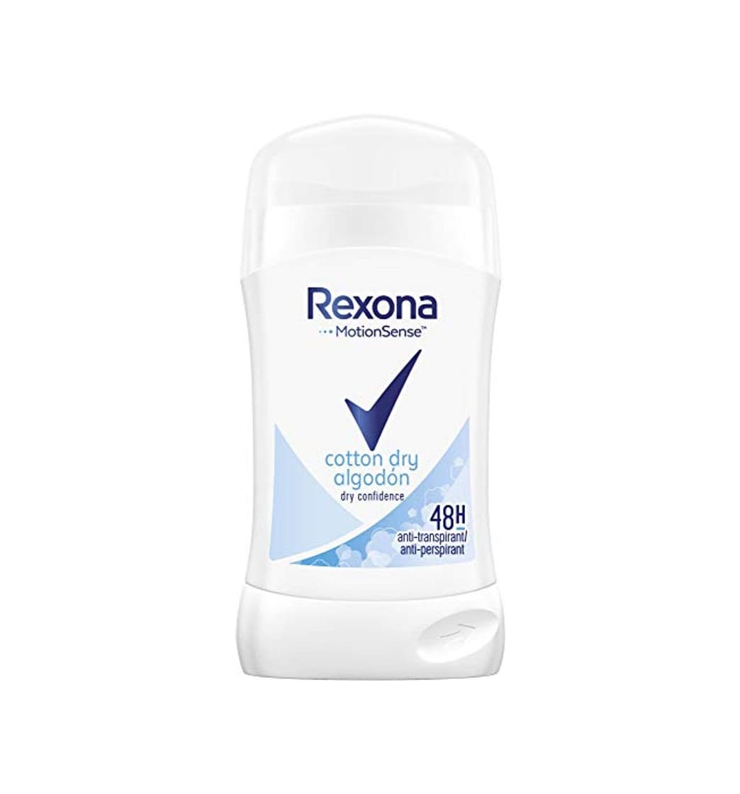 Producto Rexona - Cotton dry algodón, desodorante en barra para mujer, pack de