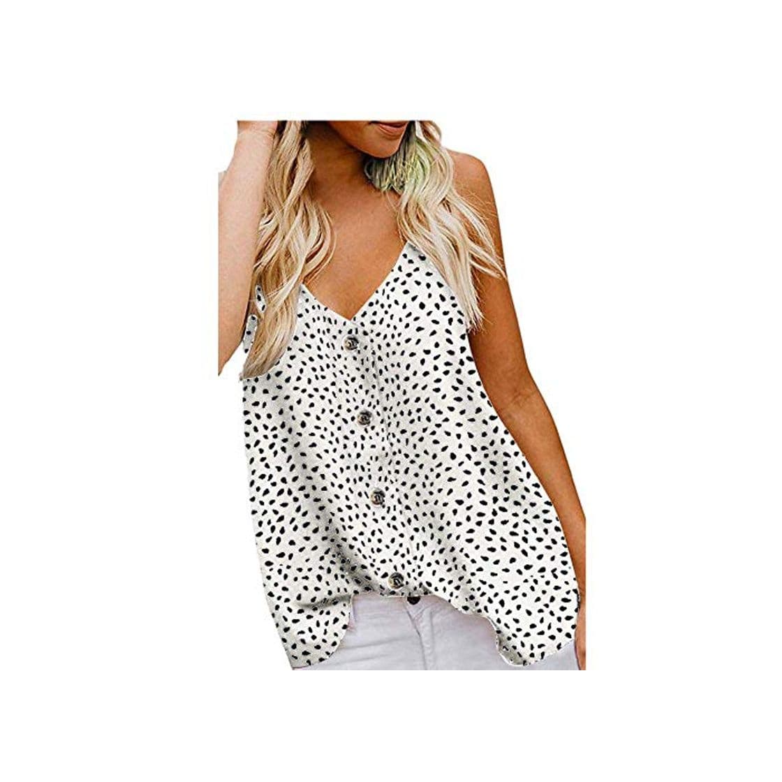 Fashion Moda para Mujer con Cuello en V Chaleco sin Mangas Camisa botón Blusa Casual Tank Tops Mujer Manga Corta Gatos Camiseta con Estampado De Gato para Camisetas Deporte Talla Grande Camisetas Tirantes