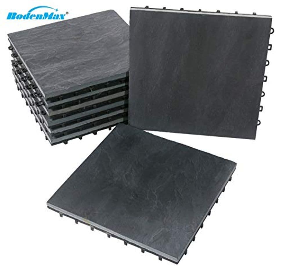 Product BodenMax LLSLA001-BLK-5 Baldosas de Pizarra para terraza