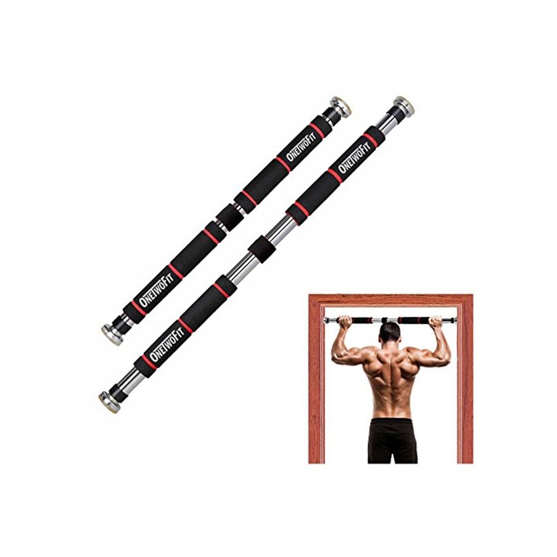 Product ONETWOFIT Barra de Gimnasio para Puerta Chin Up Barra Horizontal de Gimnasio Barra de Ejercicio y Fitness en casa