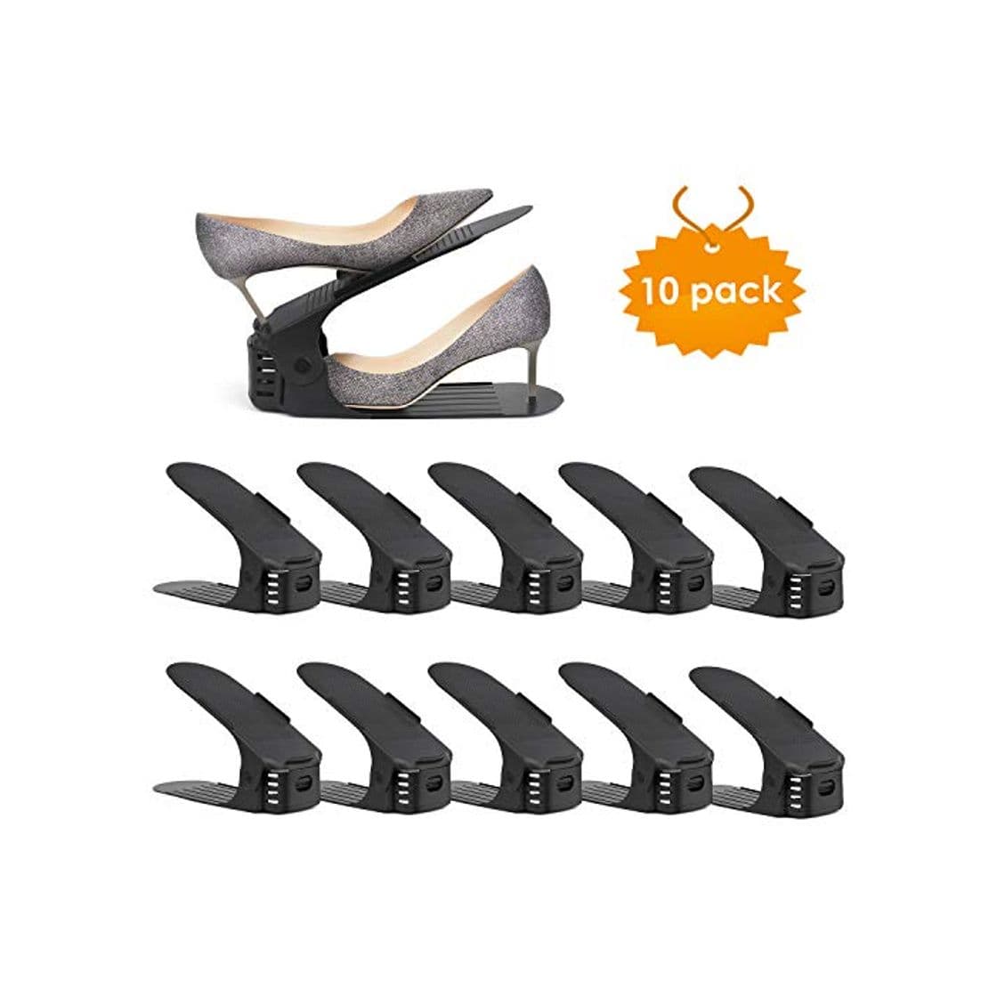 Product amzdeal - 30pcs Organizadores de Zapatos Ajustables Soportes de Calzado con Ranuras