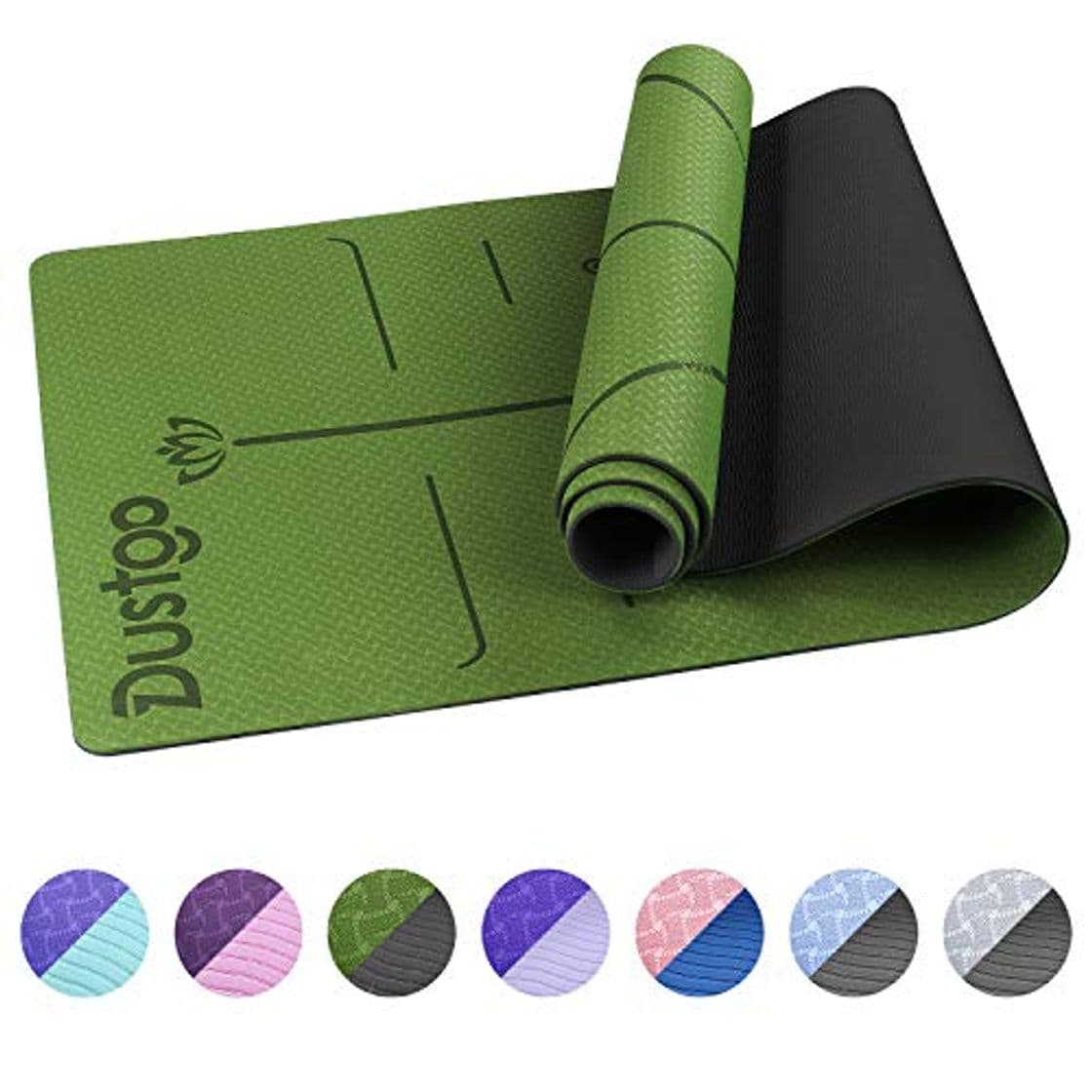 Producto Dustgo Esterilla Yoga Colchoneta de Yoga Antideslizante con Material ecológico TPE con líneas corporales Yoga Mat diseñado para Entrenamiento y Entrenamiento físico