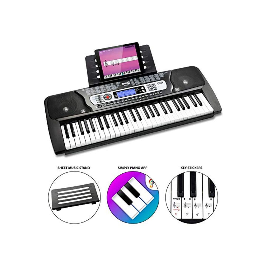 Producto RockJam 54 tecla del teclado de piano con el soporte de la