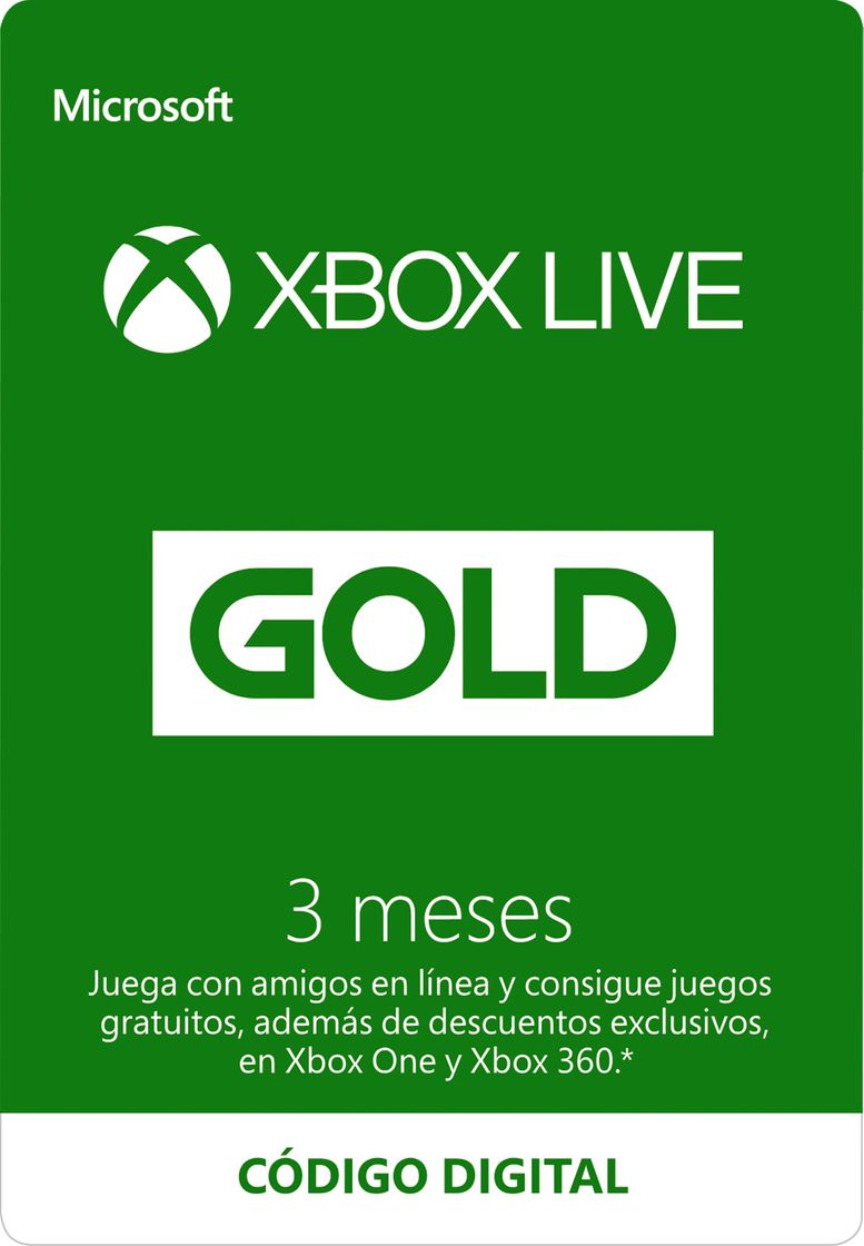 Producto Suscripción Xbox Live Gold