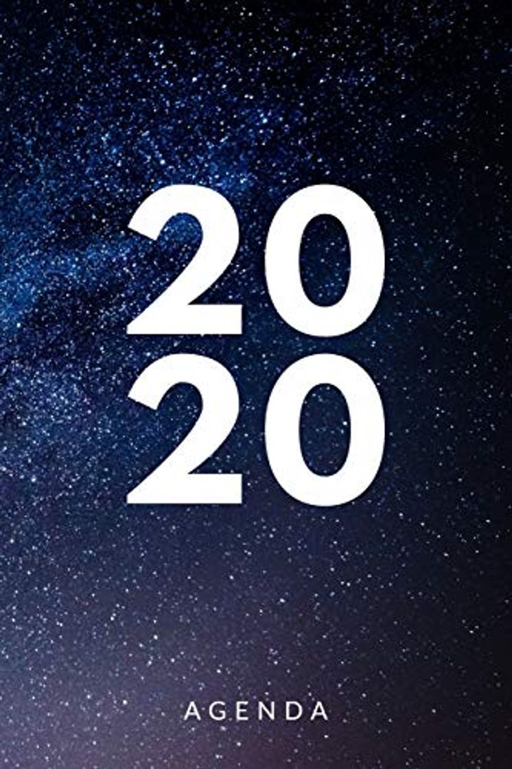 Libro Agenda 2020: Agenda para todo el año 2020, sencilla, planificador mensual y semanal, tapa blanda, diseño cielo estrellado