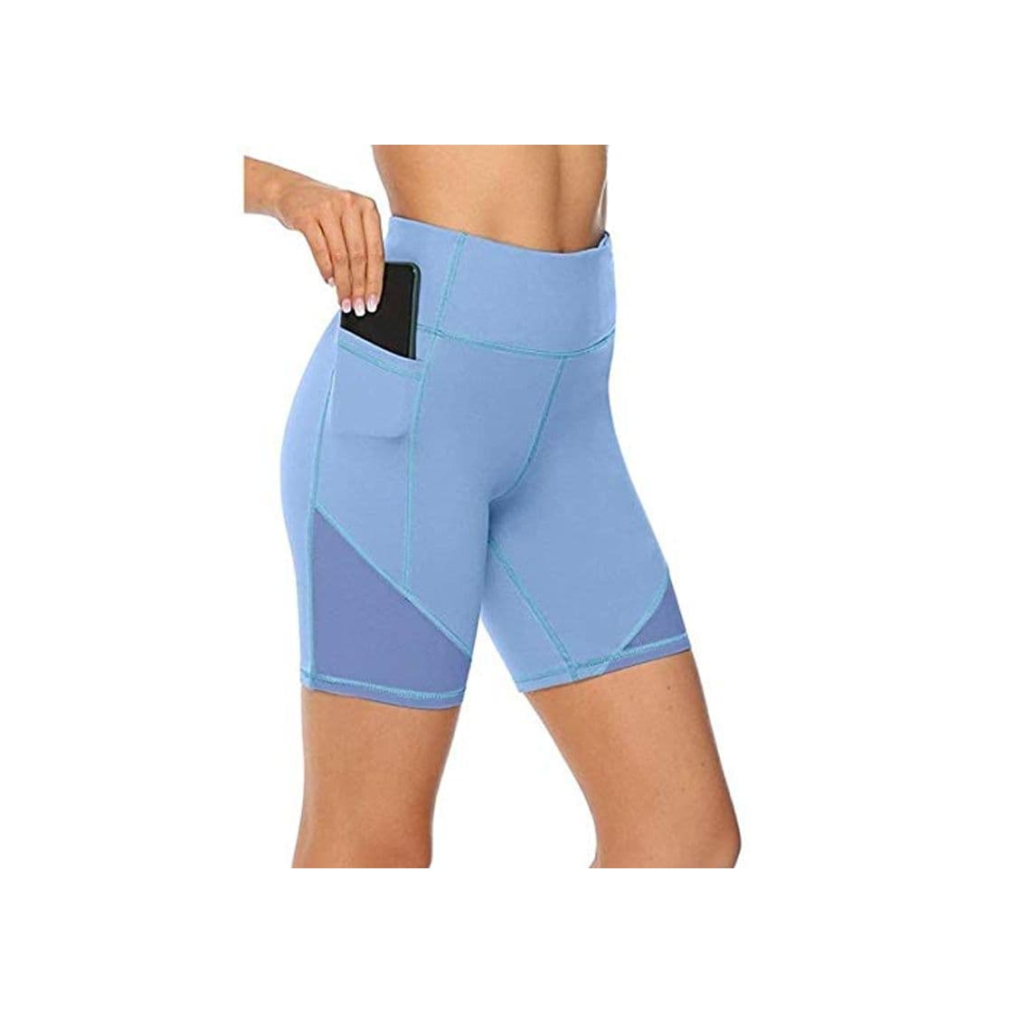 Fashion NHGFP Mujeres Pocket Gym Leggings Shorts de Yoga Sport Biker Spandex Running