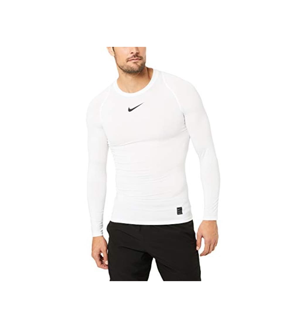 Fashion NIKE M N Pro Camiseta de Manga Larga, Hombre, Blanco