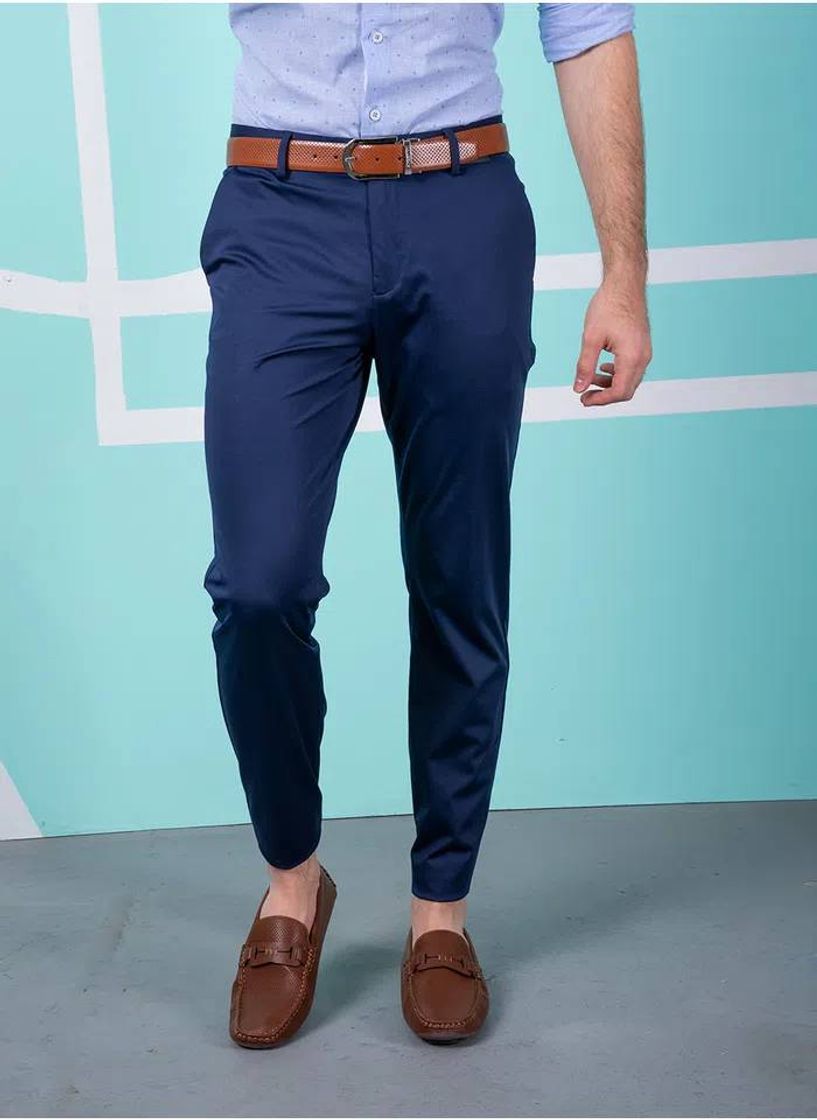 Moda Pantalón casual hombre azul marino