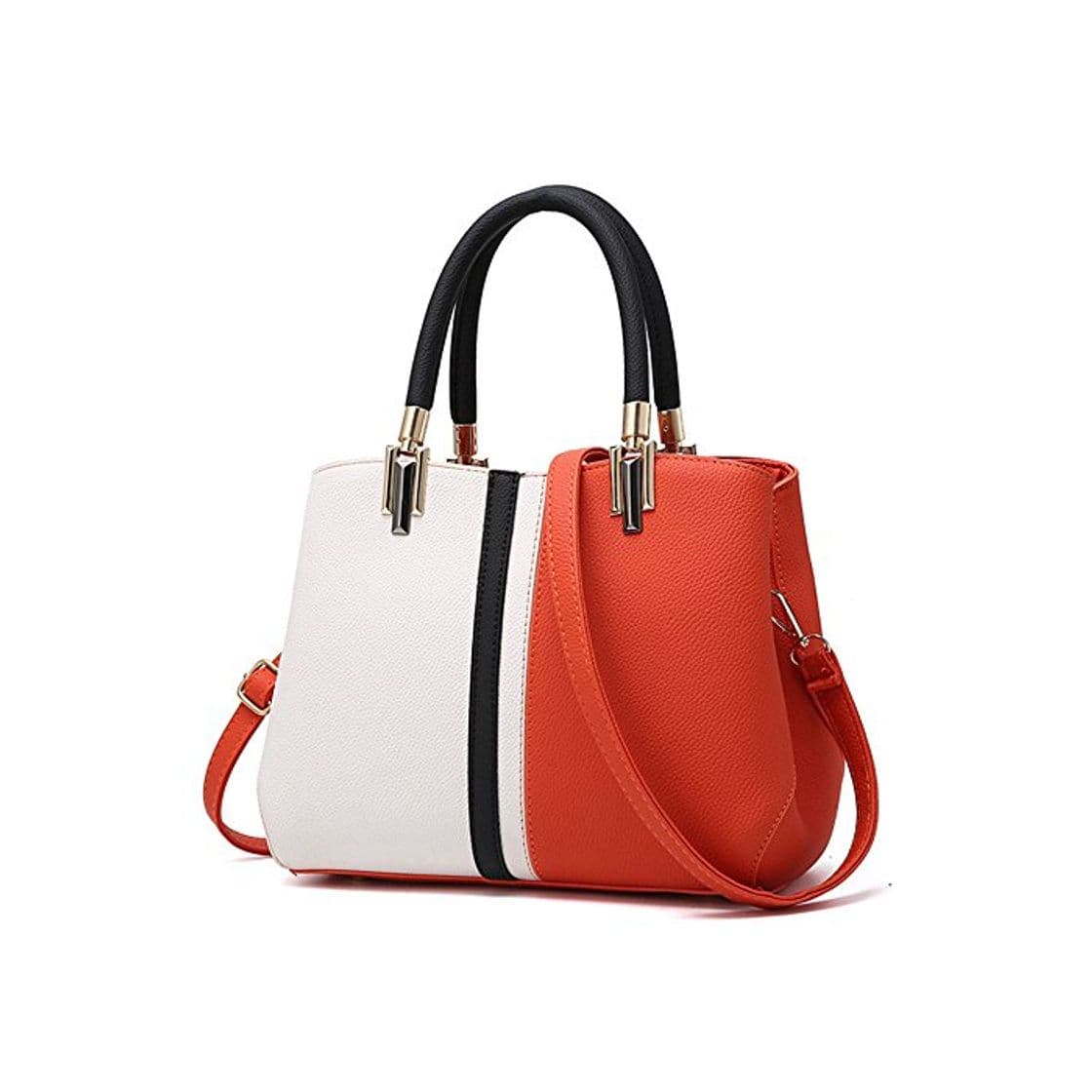 Moda TIBES Lindo bolso de las mujeres Bolsa de hombro Bolso naranja